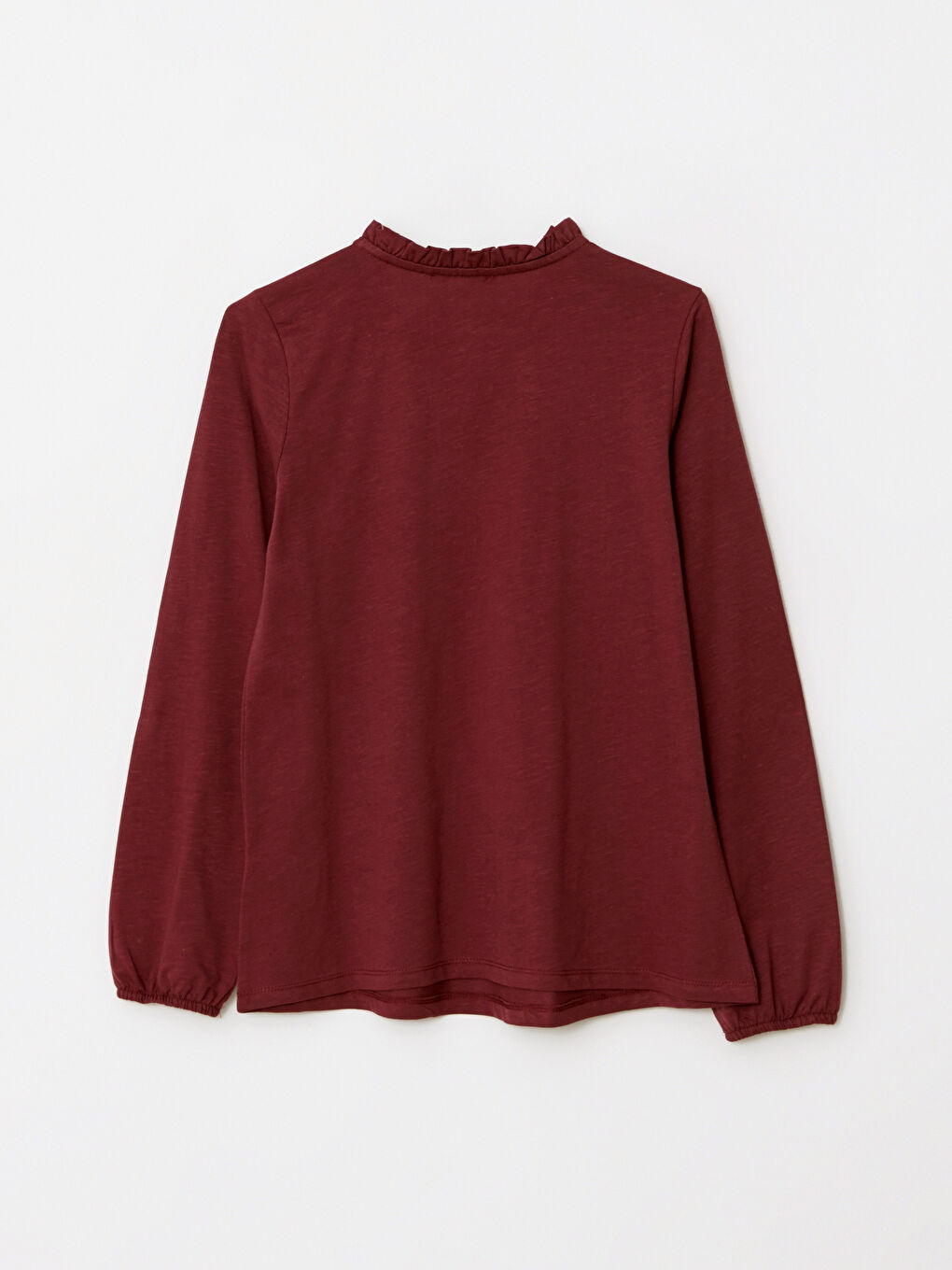 بلوزة نسائية قطنية بأكمام طويلة مستقيمة وياقة مربوطة-6