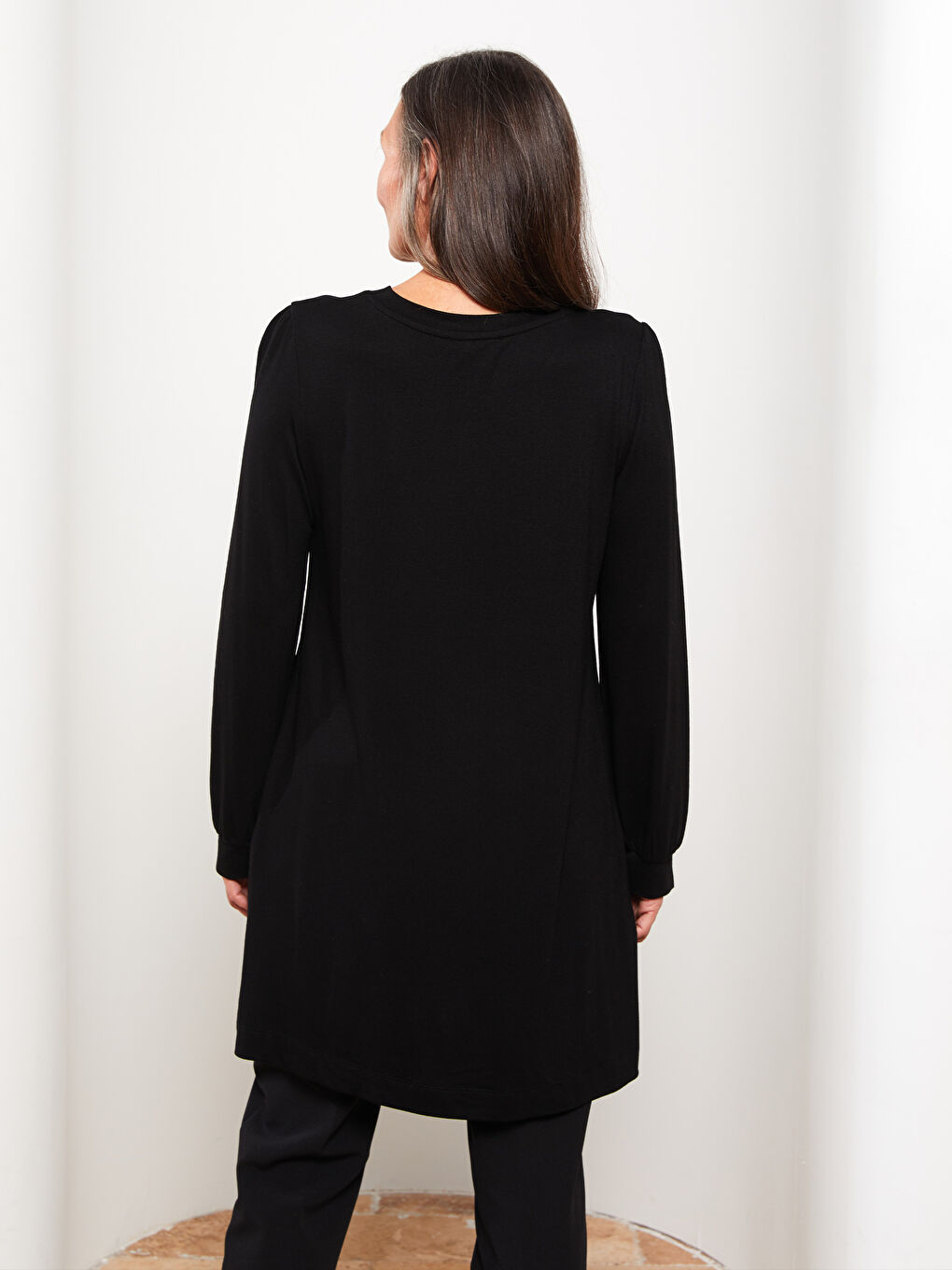 LCW Grace Crew Neck Printed Long Sleeve Women's Tunic -W2AB92Z8-CVL