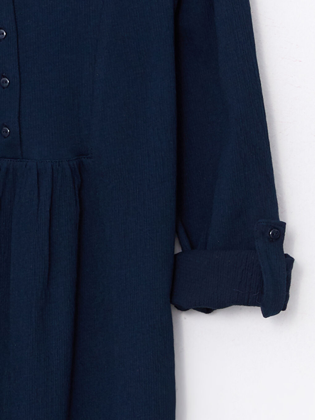 Lacivert Bisiklet Yaka Düz Uzun Kollu Kadın Bluz-7