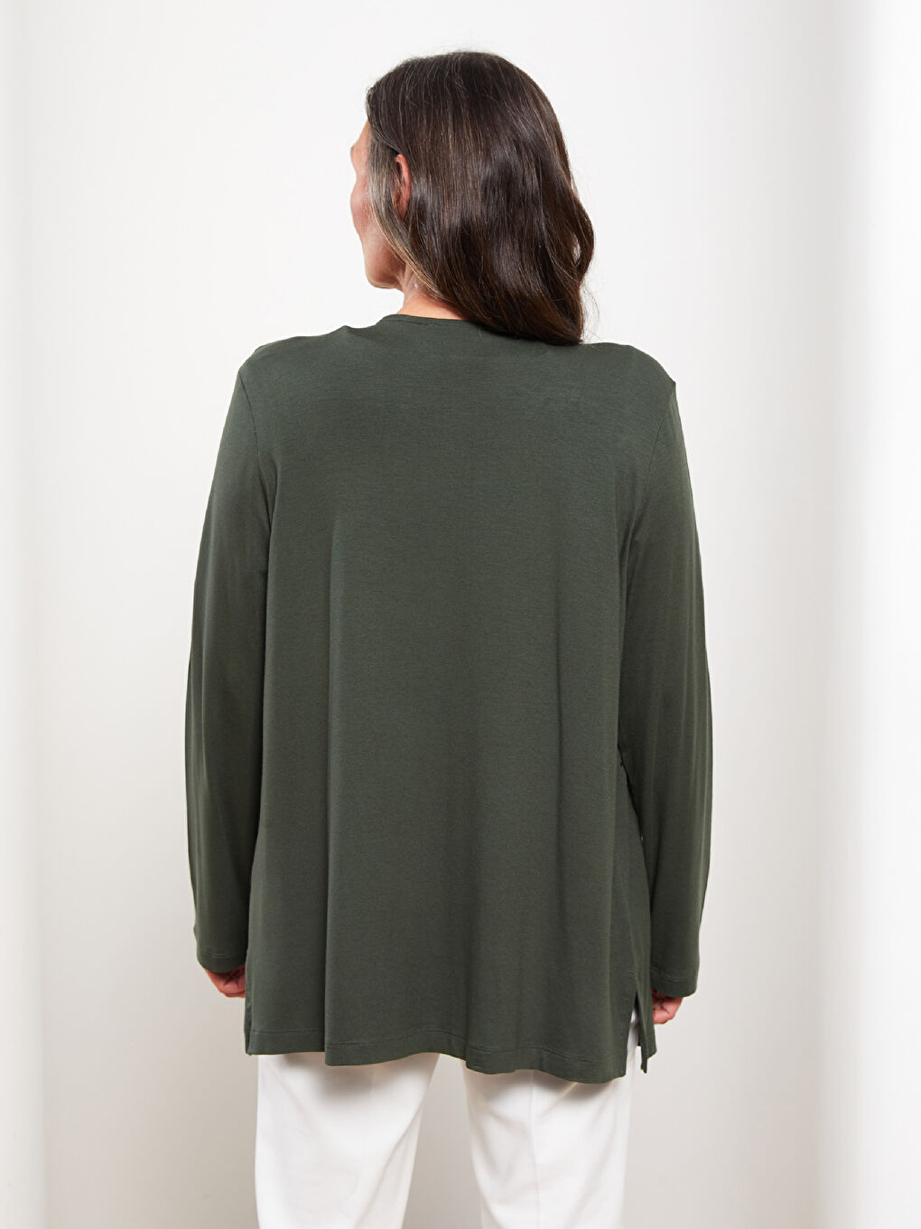 Shawl Collar Stone Embroidered Long Sleeve Women's Cardigan and T-Shirt Set -W2AC02Z8-HDG