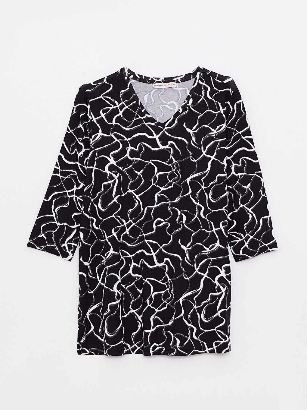 V Neck Patterned Women's Tunic-5