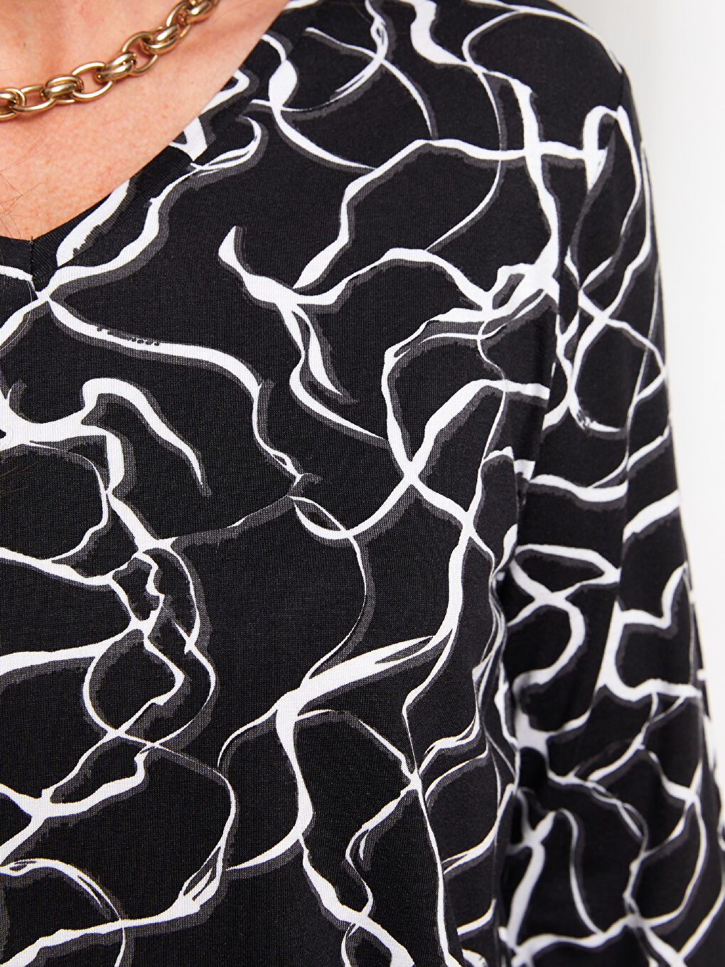 V Neck Patterned Women's Tunic-3