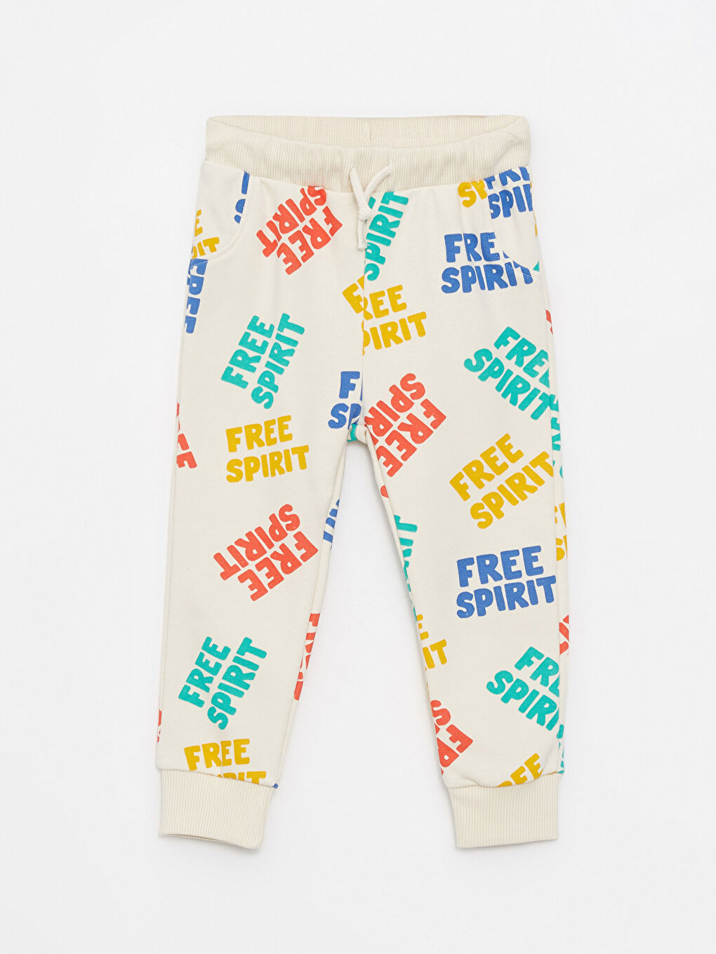 Ekru Bisiklet Yaka Uzun Kollu Baskılı Erkek Bebek Sweatshirt ve Pantolon 2'li Takım-2