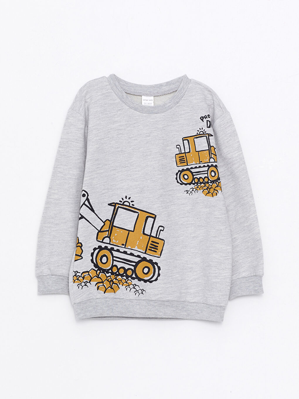 طقم بلوزة كم طويل بياقة دائرية مطبوعة للأولاد الرضع وبنطلون - مجموعة من قطعتين-1