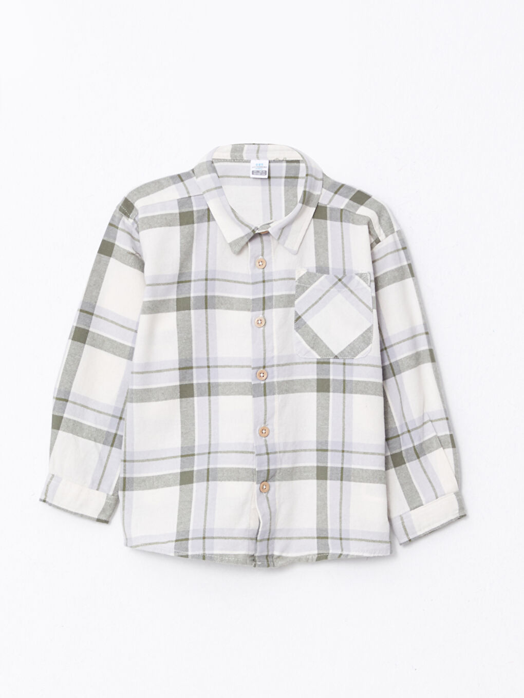 Haki Uzun Kollu Baskılı Pamuklu Erkek Bebek Gömlek ve Pantolon 2'li Takım-1