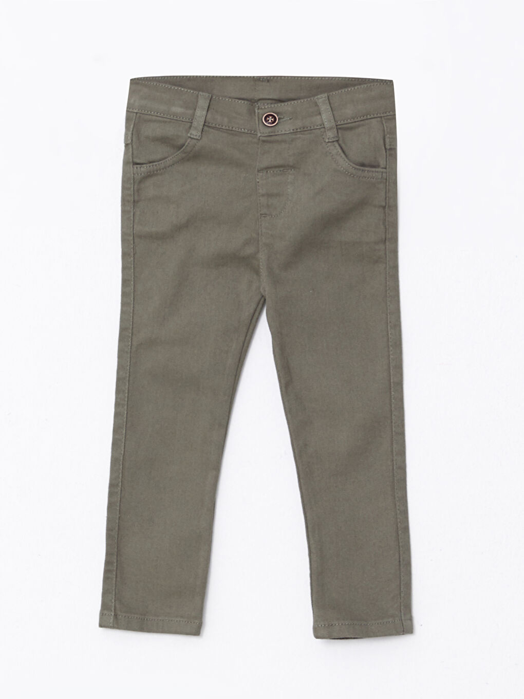 Haki Uzun Kollu Baskılı Pamuklu Erkek Bebek Gömlek ve Pantolon 2'li Takım-2