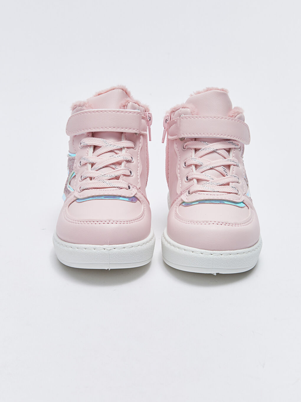 Pembe Bağcık ve Cırt Cırtlı Bilek Boy Kız Çocuk Spor Ayakkabı-2