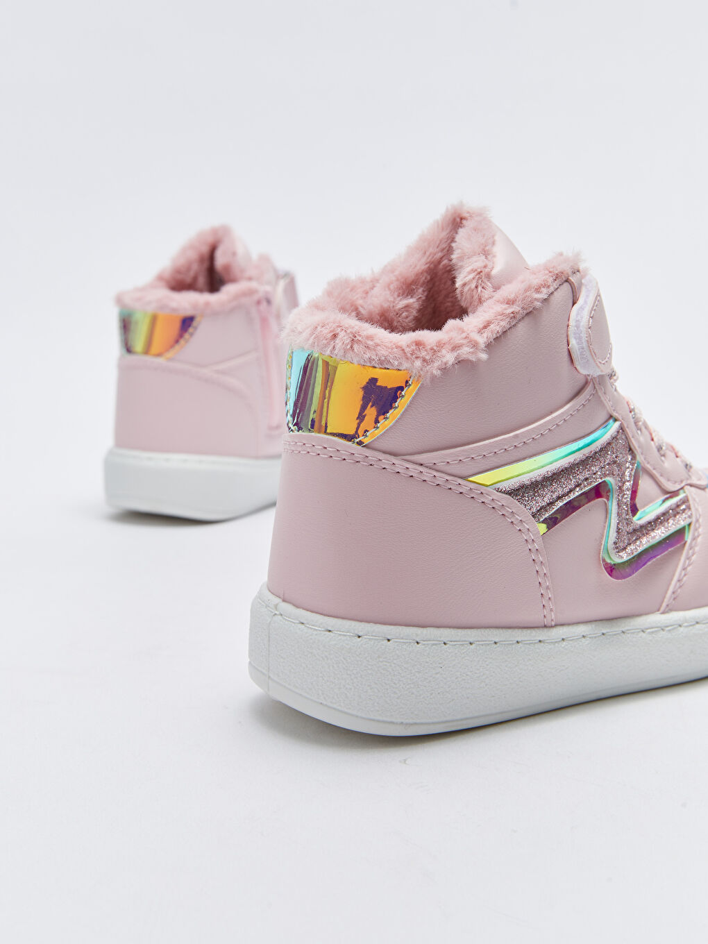 Pembe Bağcık ve Cırt Cırtlı Bilek Boy Kız Çocuk Spor Ayakkabı-4