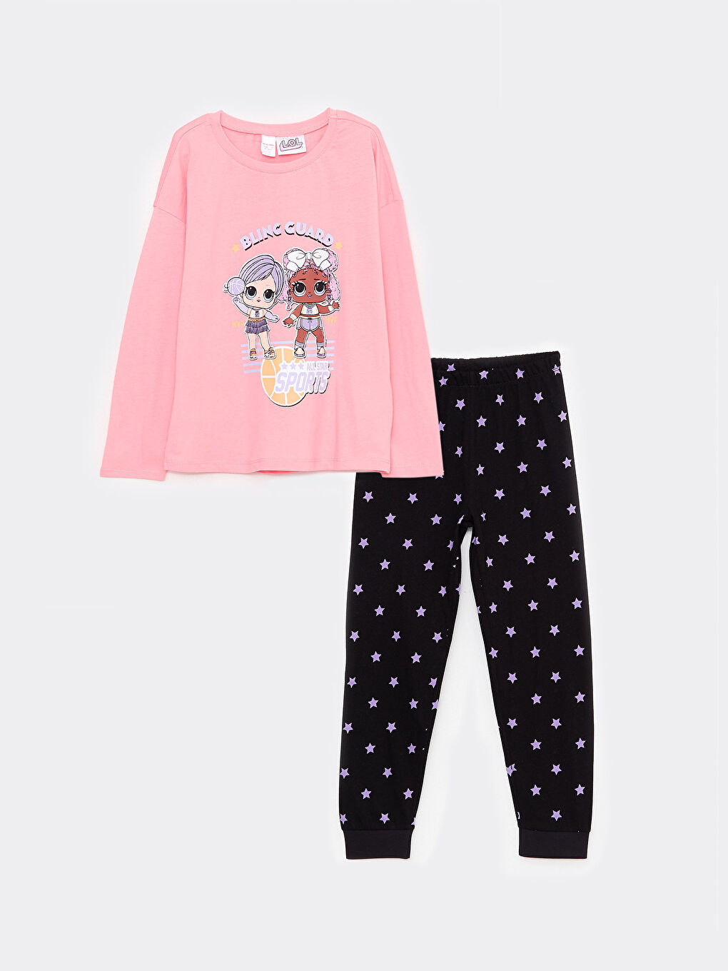 Pembe Bisiklet Yaka LOL Surprise OMG Lisanslı Uzun Kollu Kız Çocuk Pijama Takımı