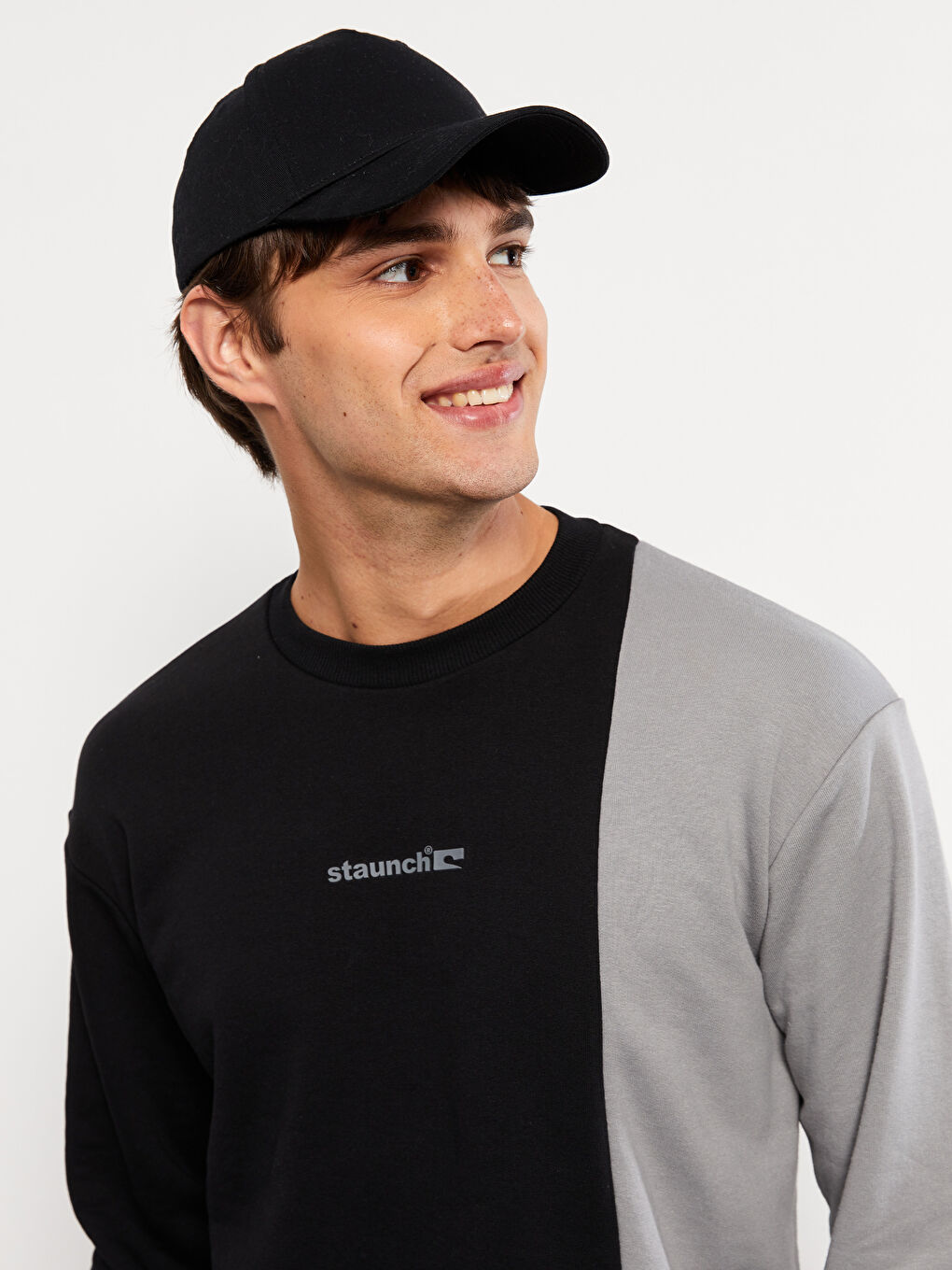 Crew Neck Long Sleeve Color Block Men's Sweatshirt-2