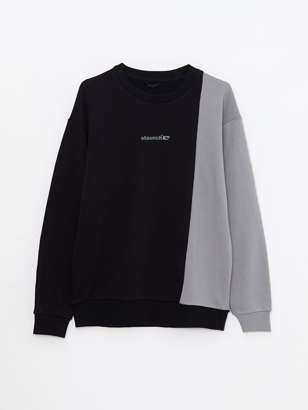 Crew Neck Long Sleeve Color Block Men's Sweatshirt-5