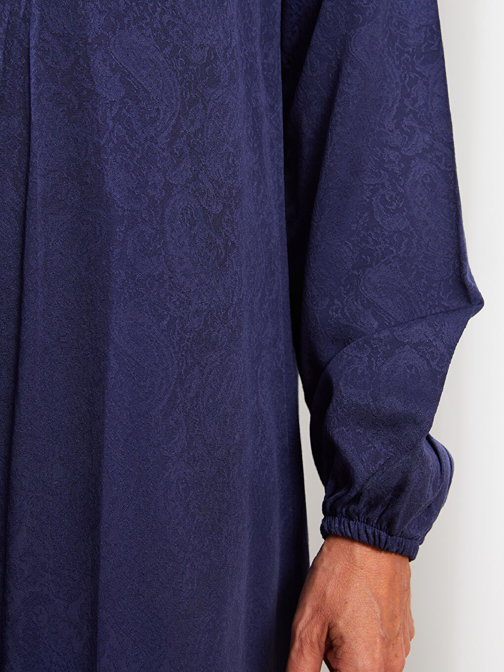 Crew Neck Patterned Long Sleeve Women's Dress-3