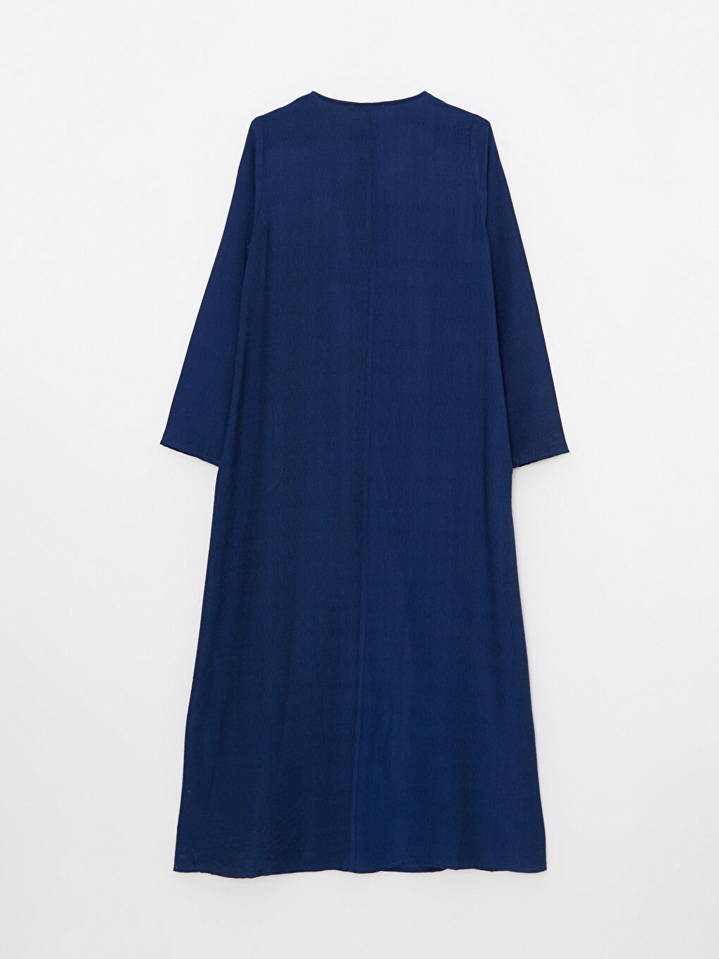 Lacivert Bisiklet Yaka Düz Uzun Kollu A Kesim Kadın Ferace-6