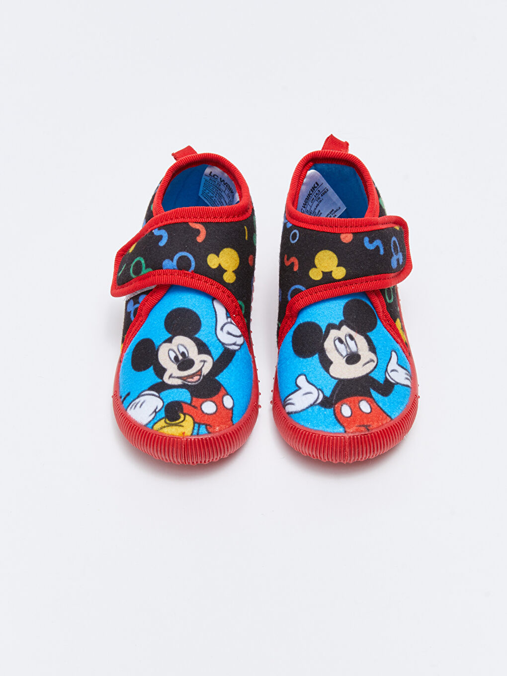 LCW STEPS Mavi Mickey Mouse Lisanslı Cırt Cırtlı Erkek Bebek Panduf - 2