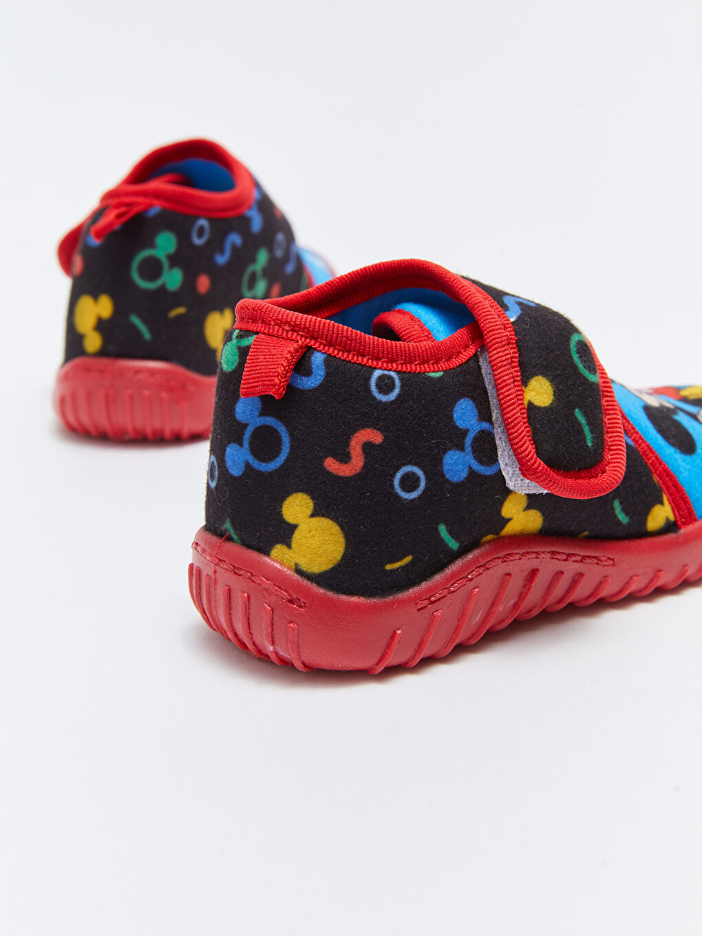 LCW STEPS Mavi Mickey Mouse Lisanslı Cırt Cırtlı Erkek Bebek Panduf - 4