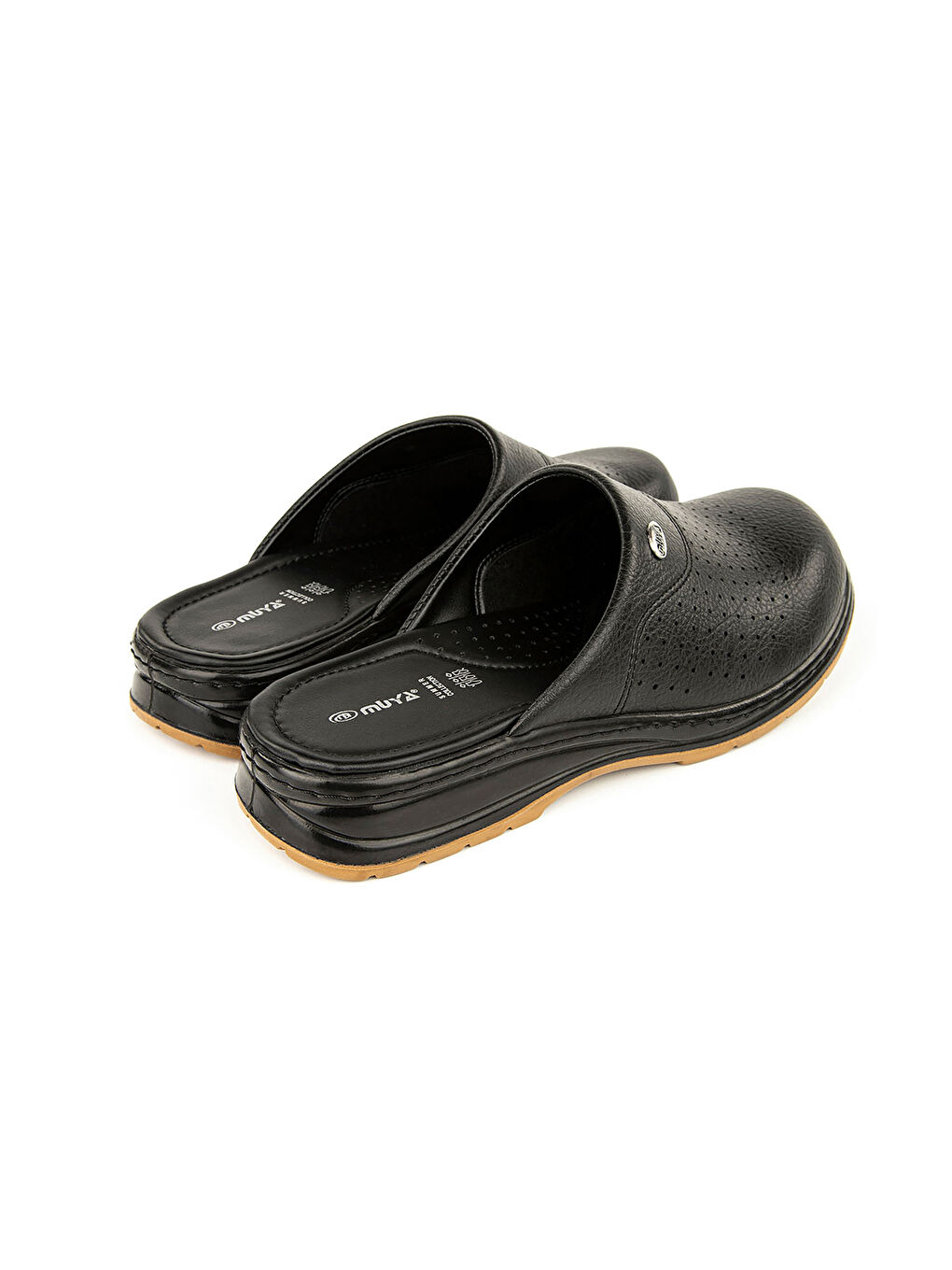 Siyah Önü Kapalı Kalın Taban Erkek Terlik-4