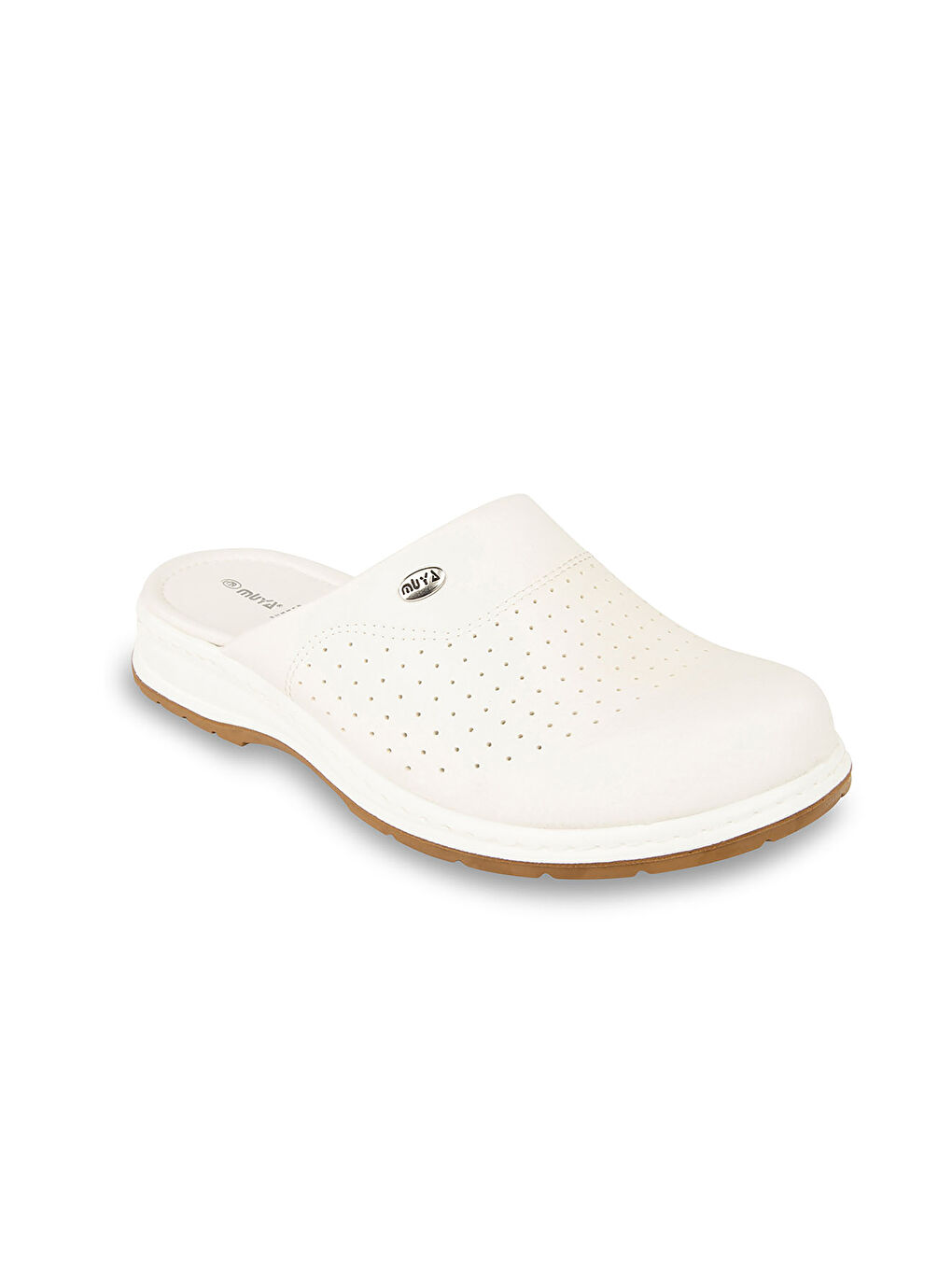 Beyaz Önü Kapalı Kalın Taban Erkek Terlik-2