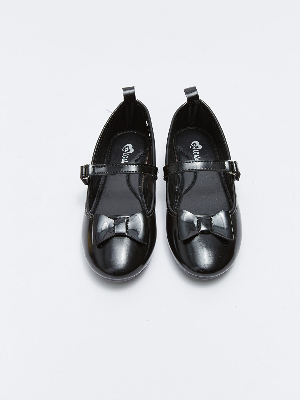 Siyah Deri Görünümlü Cırt Cırtlı Kız Çocuk Babet-2