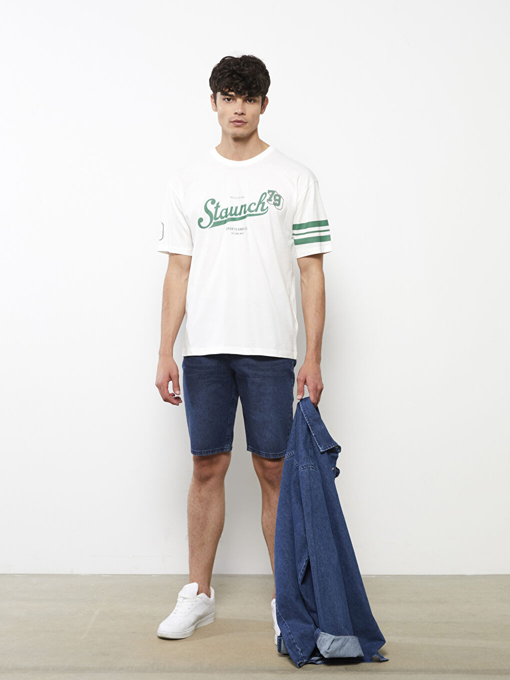 XSIDE Crew Neck Short Sleeve Printed Combed Cotton Men's T-shirt -W2AD97Z8-R5B