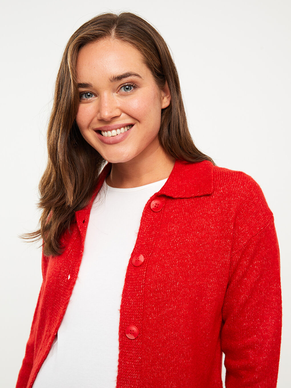 LCWAIKIKI Maternity Rollkragen Regulär Langarm Mutterschaft Strick Cardigan -W2AE02Z8-S7R