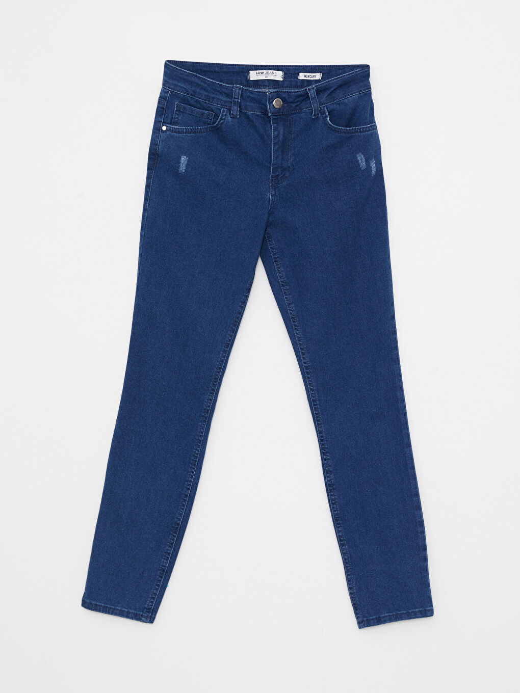 جينز وسط عادي عطارد سكيني فيت بنطلون بقصه مستقيمة للسيدات-5