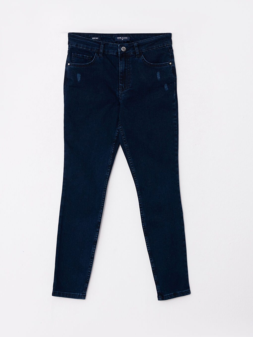 LCW ECO Mavi Siyah Rodeo Kadın Normal Bel Mercury Skinny Fit Düz Jean Pantolon