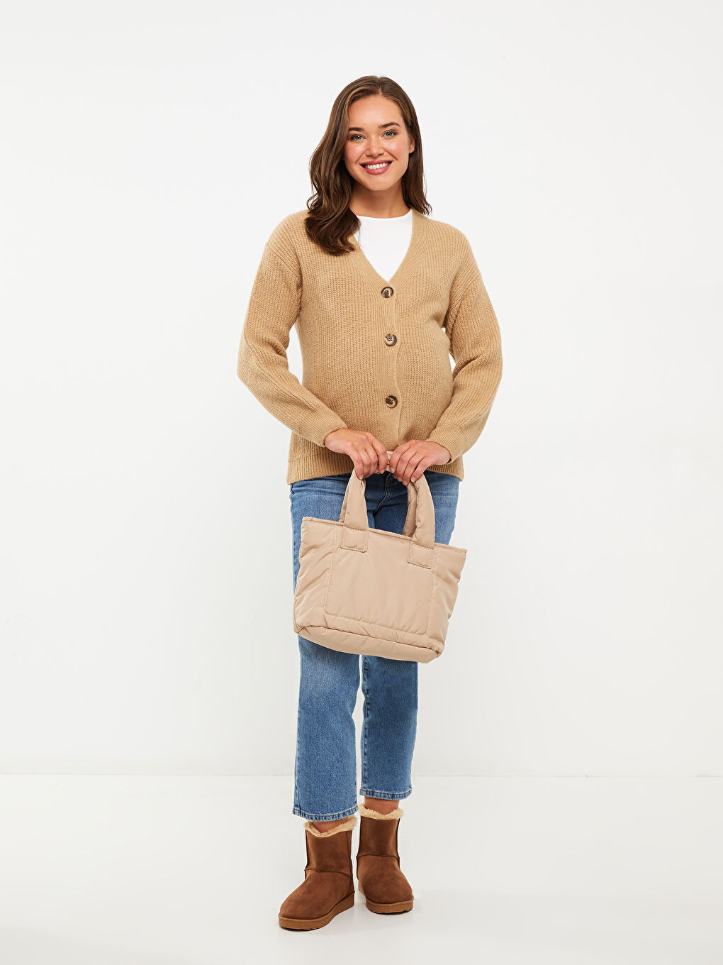 V Neck Regular Long Sleeve Maternity Tricot Cardigan-2