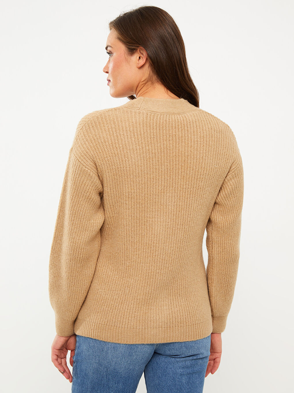 V Neck Regular Long Sleeve Maternity Tricot Cardigan-4