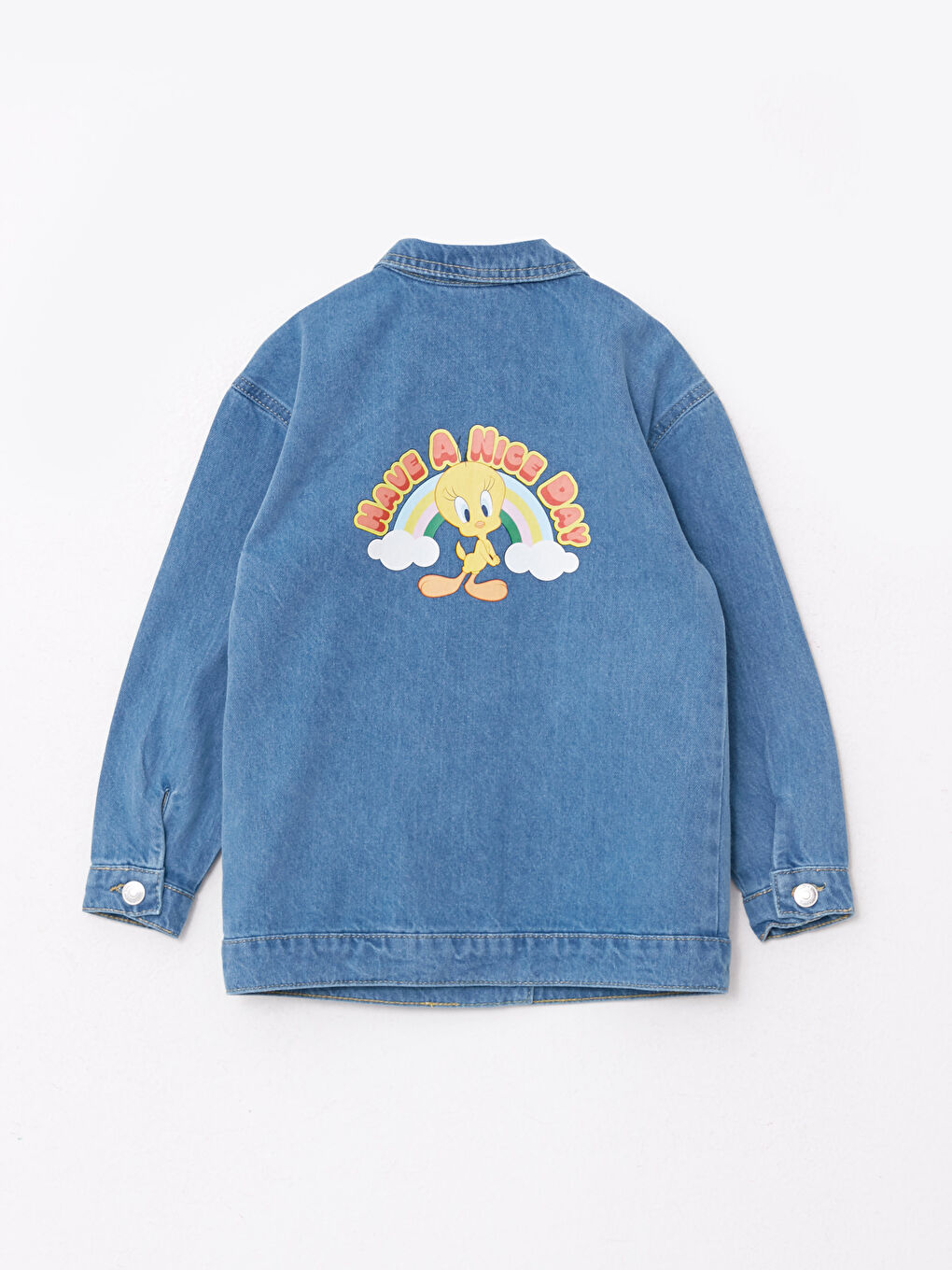 LCW Kids Orta İndigo Rodeo Okulun Favorisi Tweety Lisanslı Jean Ceket - 3