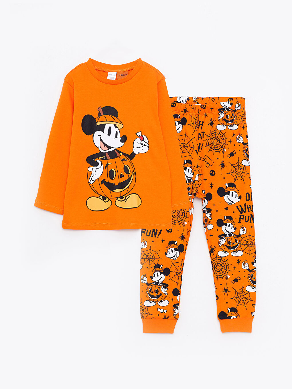 LCW baby Crew Neck Long Sleeve Mickey Mouse Printed Baby Boy Pyjama Set -W2AE13Z1-GMN