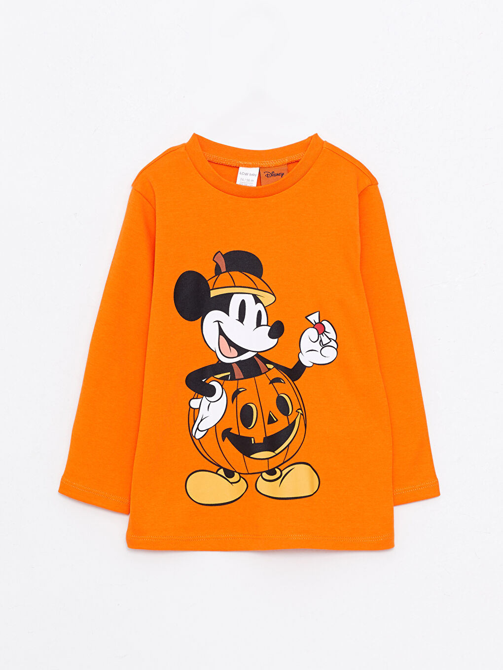 LCW baby Crew Neck Long Sleeve Mickey Mouse Printed Baby Boy Pyjama Set -W2AE13Z1-GMN