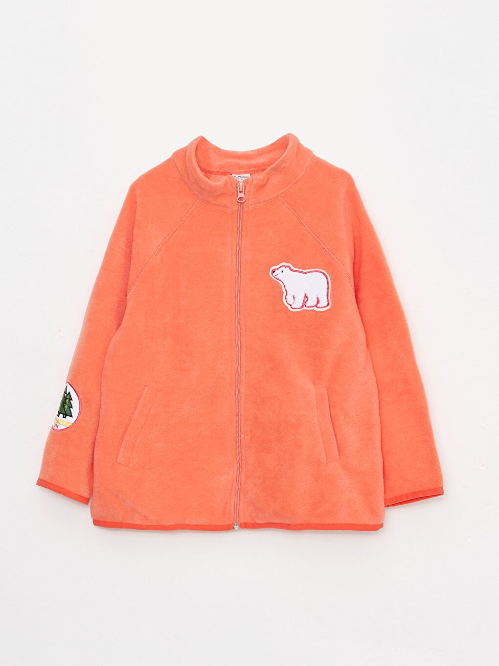 LCW Kids Суитшърт с цип с висока яка, бродиран, с дълъг ръкав за момиче -W2AE38Z4-GKN