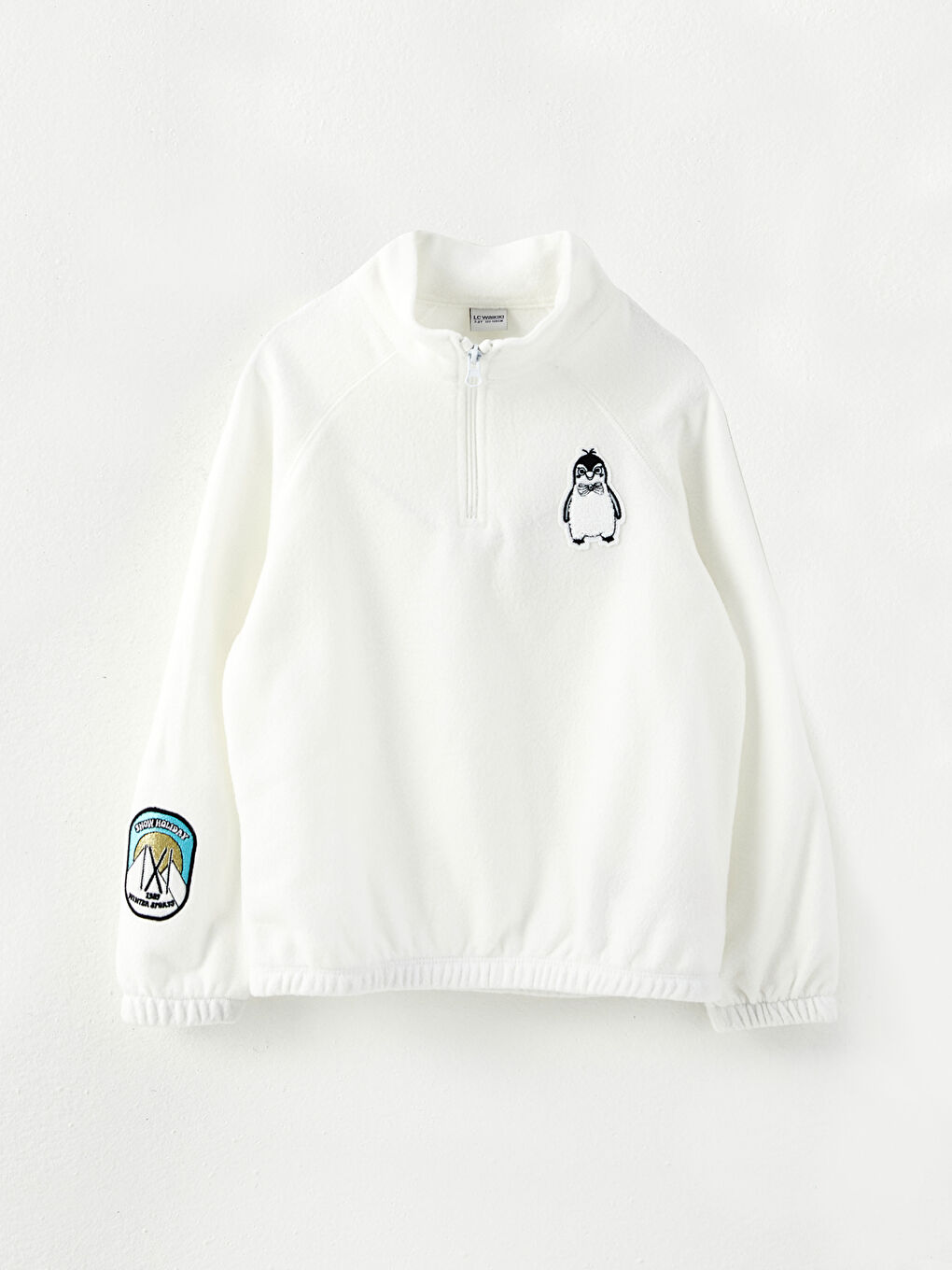 LCW Kids Yarım Balıkçı Yaka Nakışlı Uzun Kollu Polar Kız Çocuk Sweatshirt -W2AE40Z4-R9J