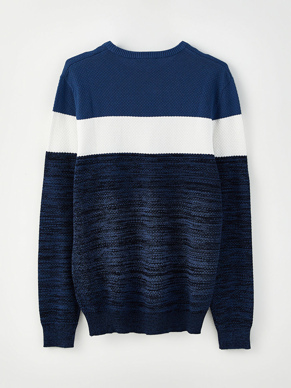 Crew Neck Long Sleeve Color Block Men's Knitwear Sweater-6