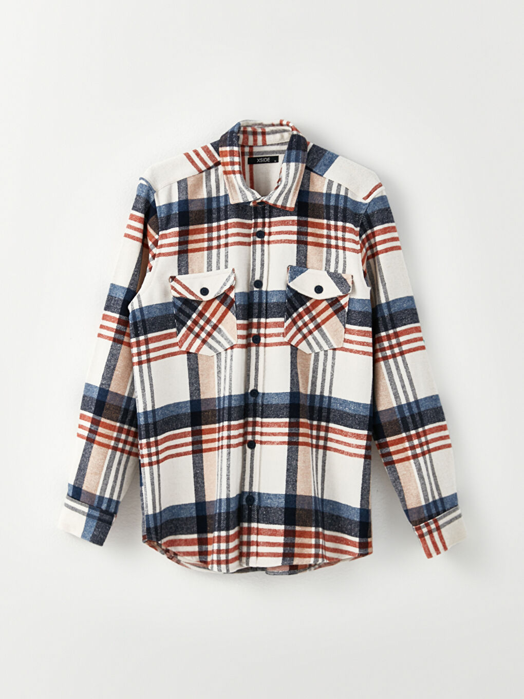 Bej Regular Fit Uzun Kollu Ekose Erkek Oduncu Gömlek Ceket-4