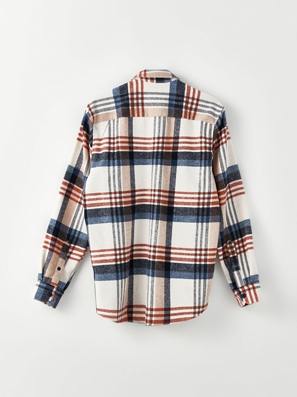 Bej Regular Fit Uzun Kollu Ekose Erkek Oduncu Gömlek Ceket-5