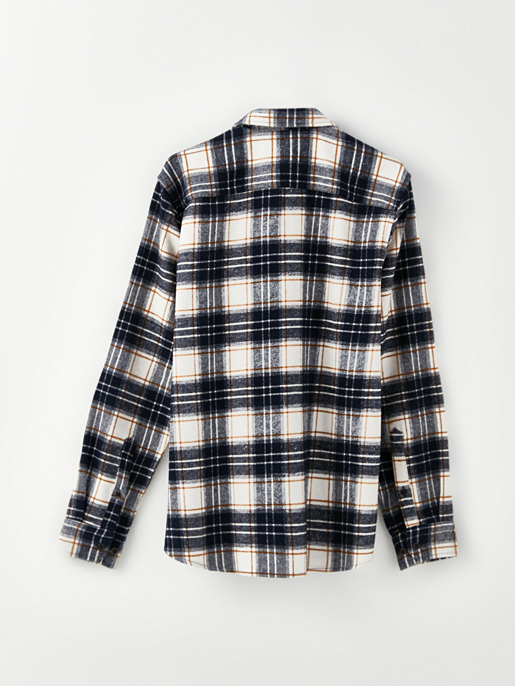 Lacivert Regular Fit Uzun Kollu Ekose Erkek Oduncu Gömlek-7