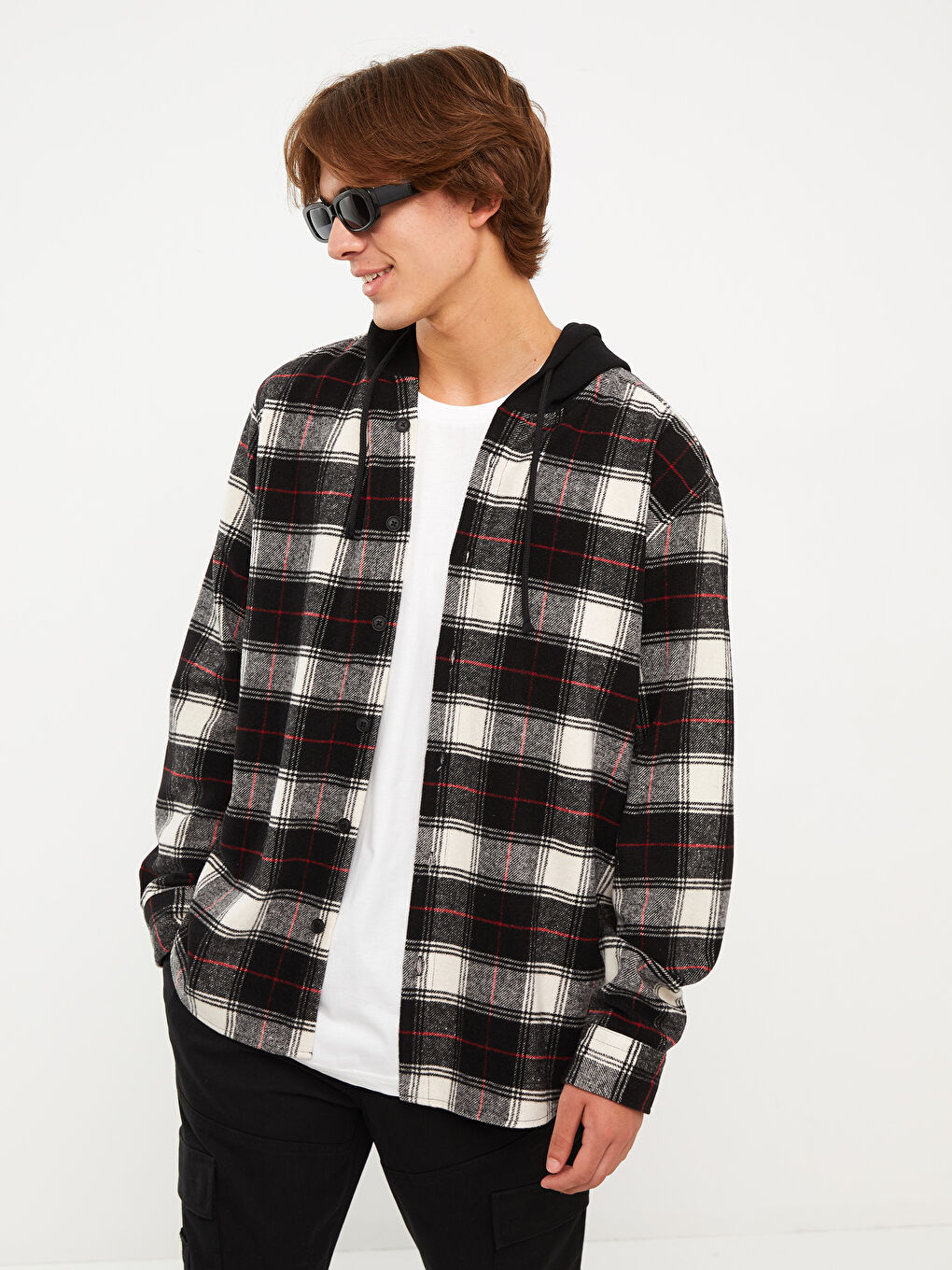 Рубашка из фланели в клетку с длинным рукавом стандартного кроя для мужчин