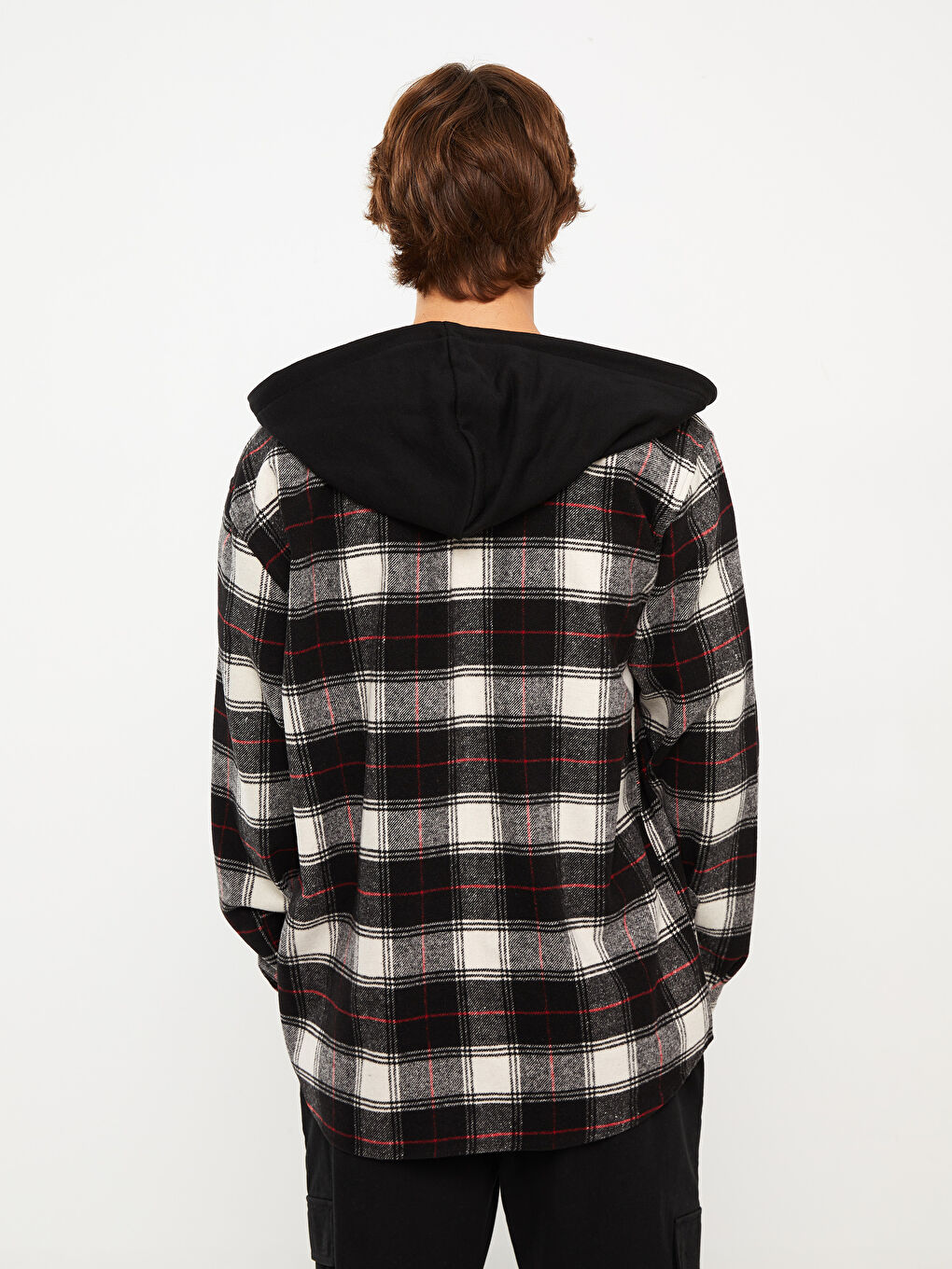 Рубашка из фланели в клетку с длинным рукавом стандартного кроя для мужчин-4