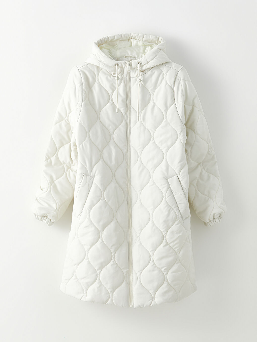 Bej Kapüşonlu Kapitone Kadın Şişme Mont-6