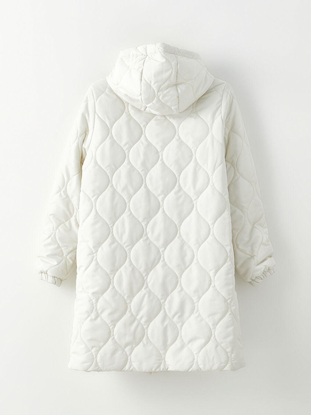 Bej Kapüşonlu Kapitone Kadın Şişme Mont-9