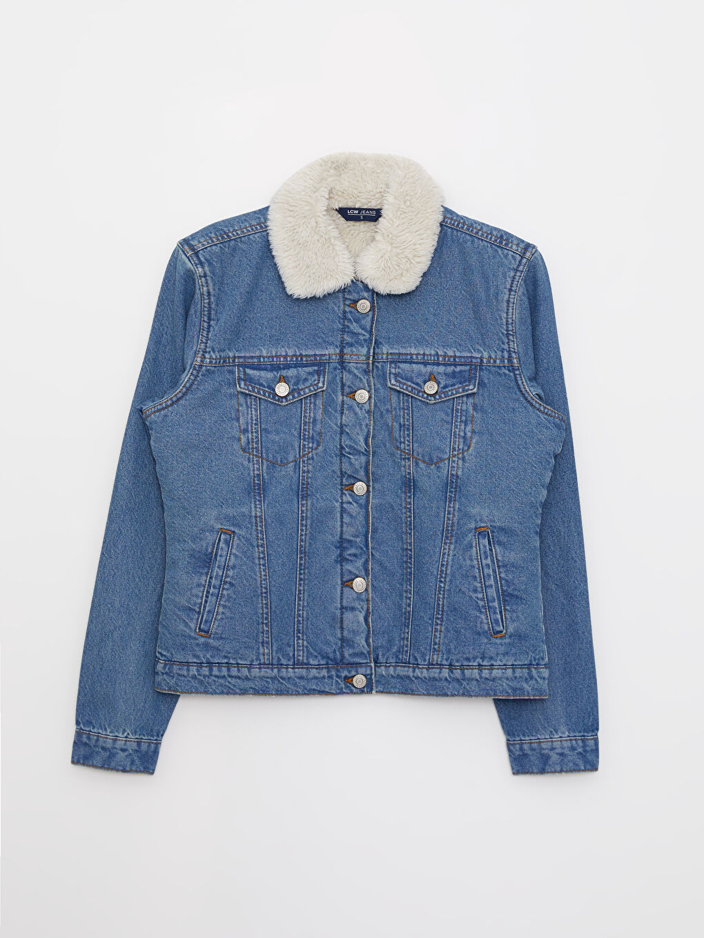 LCW Jeans Shirt Neck Regular Long Sleeve Women's Rodeo Jean Jacket -W2AE89Z8-507