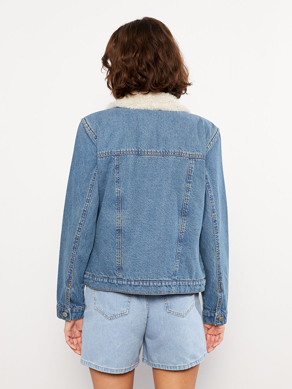 LCW Jeans Shirt Neck Regular Long Sleeve Women's Rodeo Jean Jacket -W2AE89Z8-507