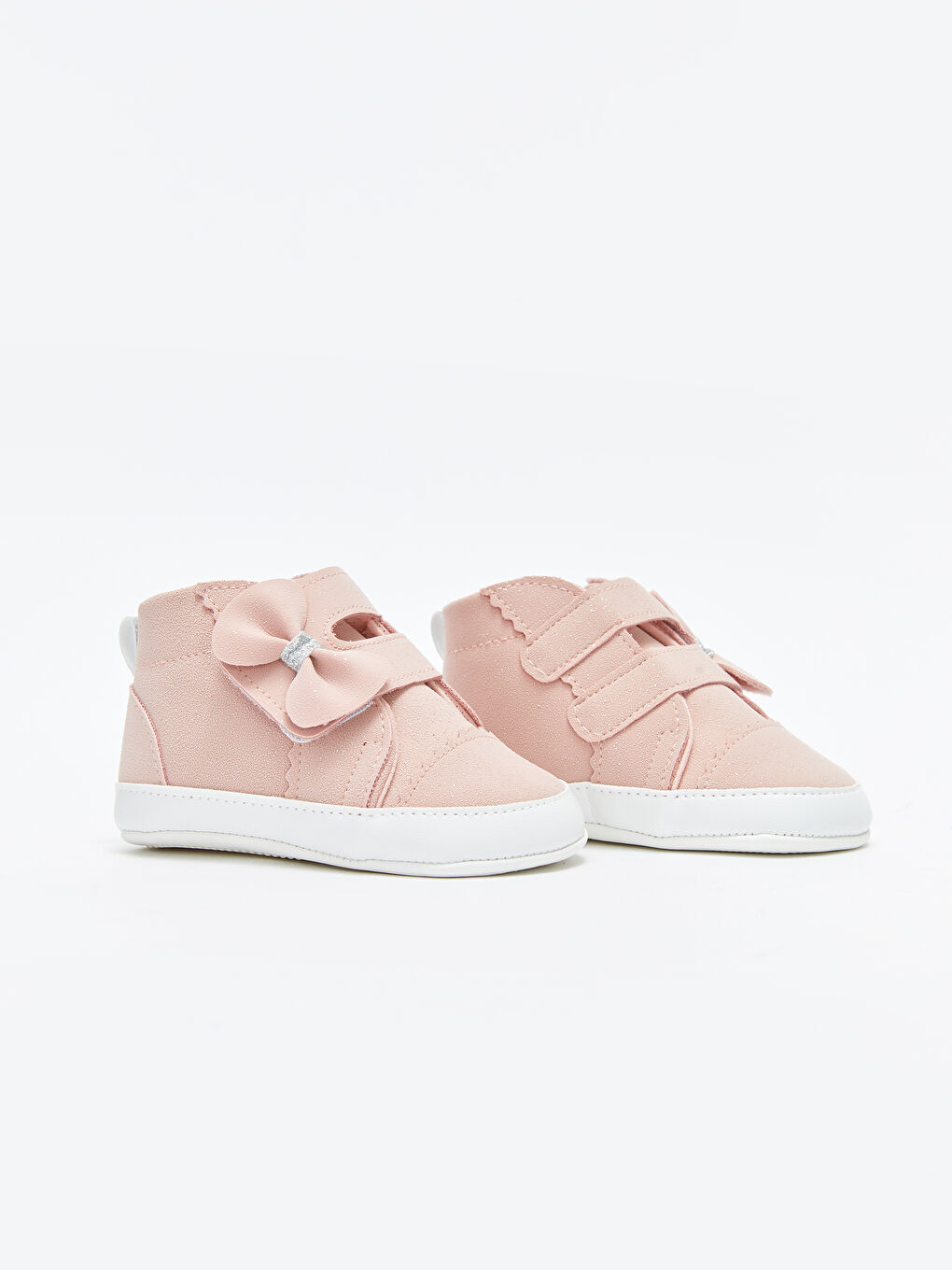 Пинетки для малышек девочек с 3D бантом и застежкой-липучкой-1