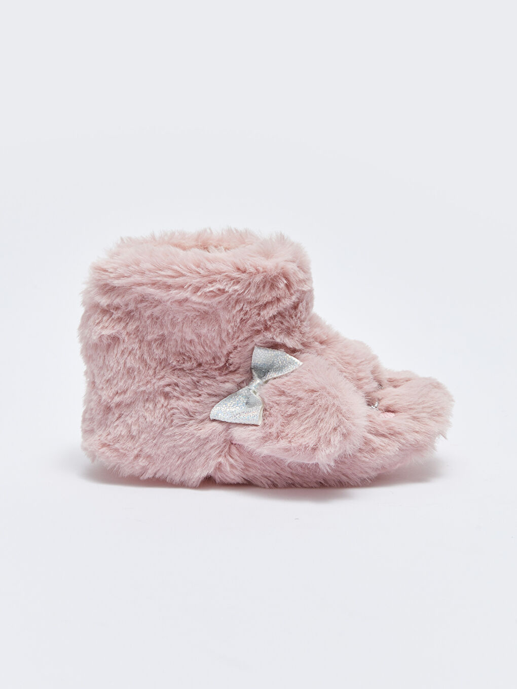 Pembe 3D Aplike Detaylı Pelüş Kız Bebek Ev Botu-1