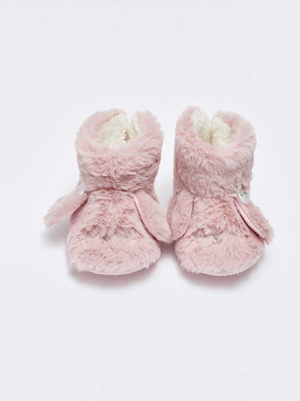 Pembe 3D Aplike Detaylı Pelüş Kız Bebek Ev Botu-2