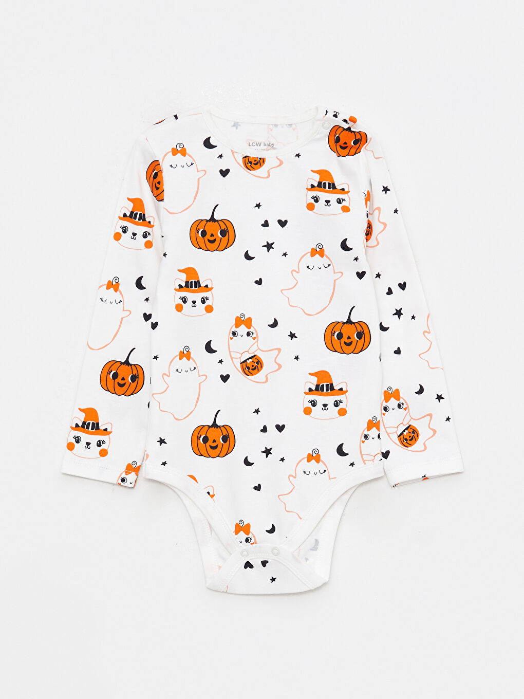 Crew Neck Long Sleeve Printed Baby Girl Bodysuit with Snap Crotch 2-Pack -W2AF23Z1-LRA