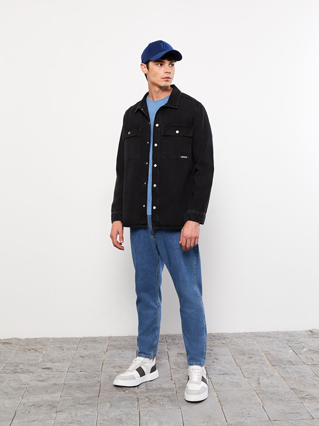 Mavi Rahat Kalıp Erkek Jean Pantolon-1