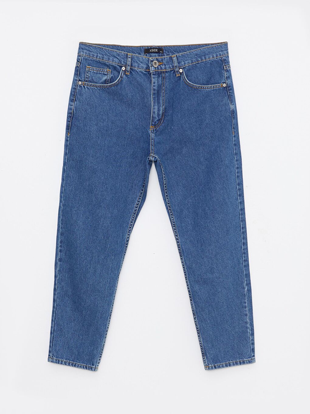 Mavi Rahat Kalıp Erkek Jean Pantolon-5