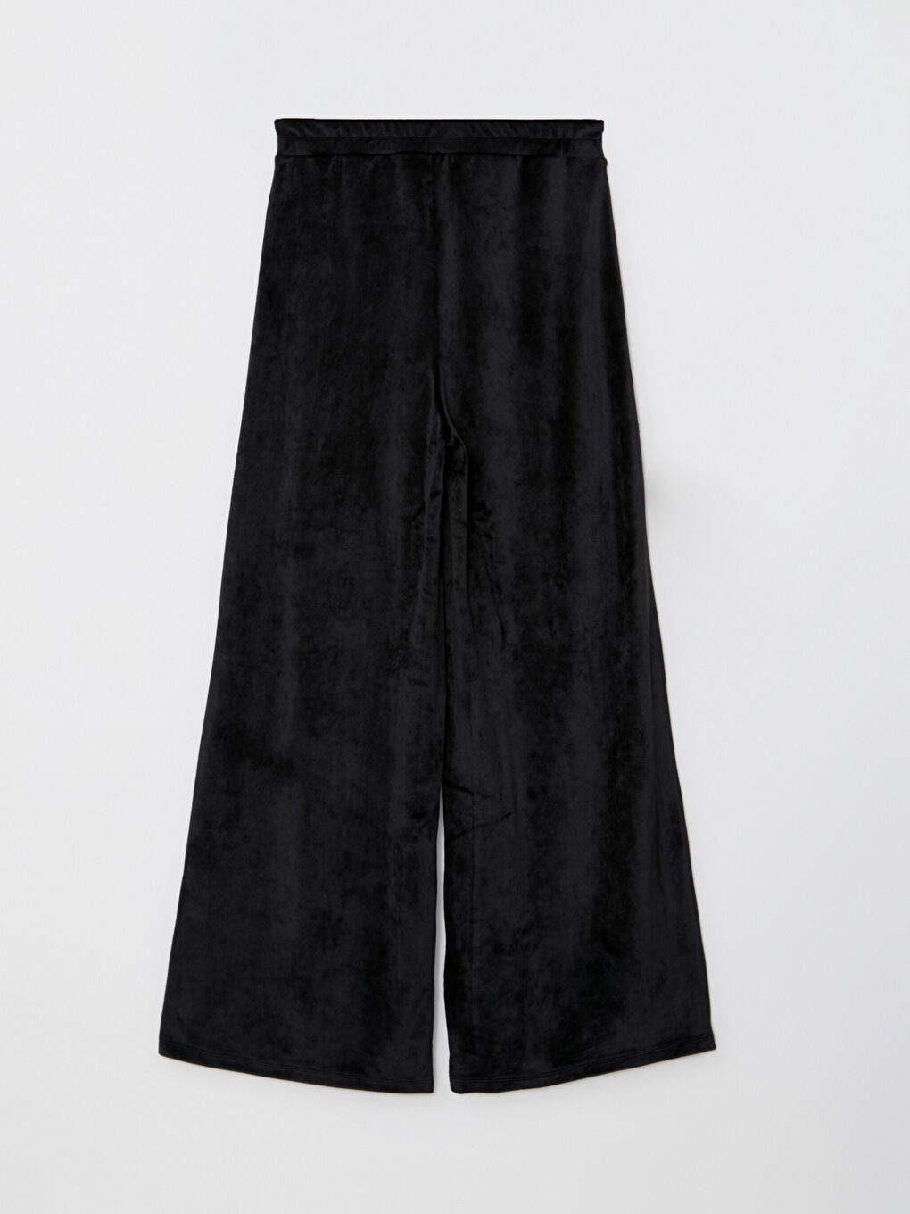 Siyah Beli Lastikli Düz Kadife Kadın Eşofman Altı-6